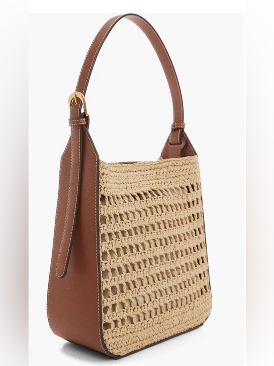 Mango Handbags - New nwot perfect Mango MNG Valeta Crocheted Raffia Bag